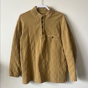 Territory Ahead Tan Quilted Button-Up Pullover